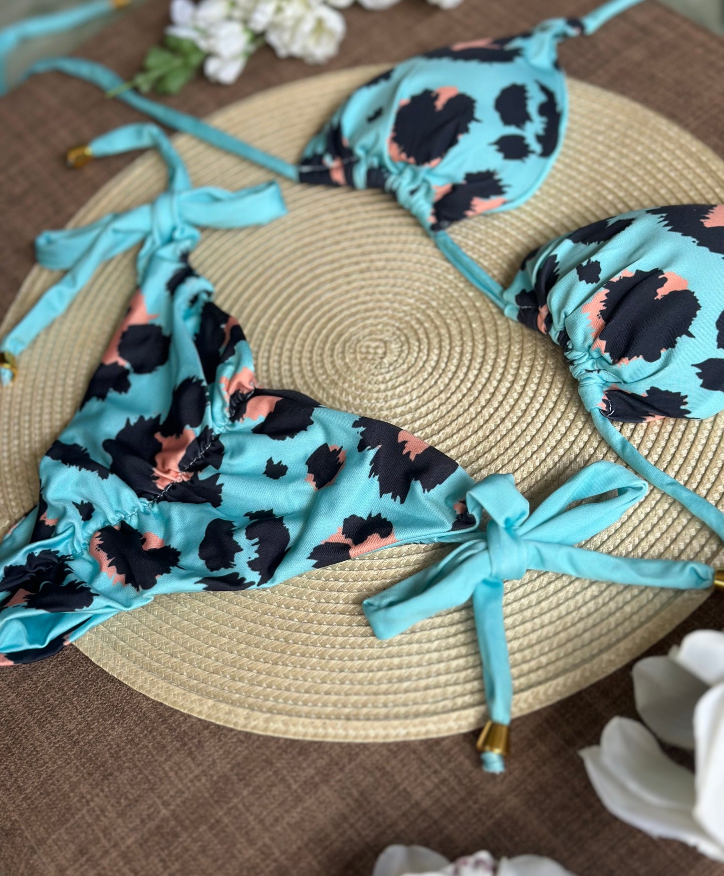 BLUE ANIMAL PRINT BIKINI