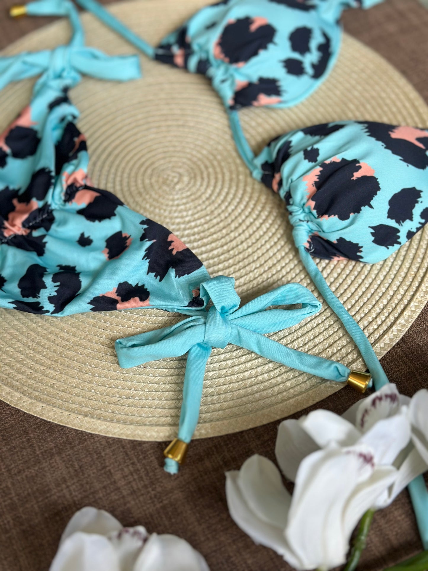 BLUE ANIMAL PRINT BIKINI