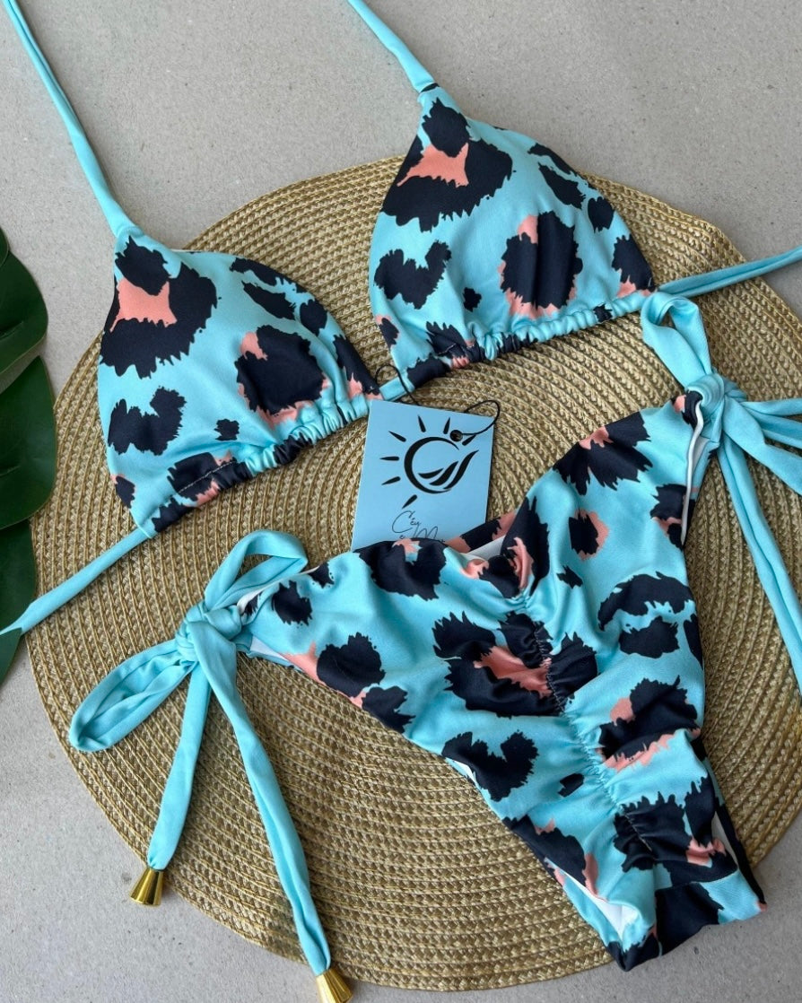 BIKINI ANIMAL PRINT AZUL